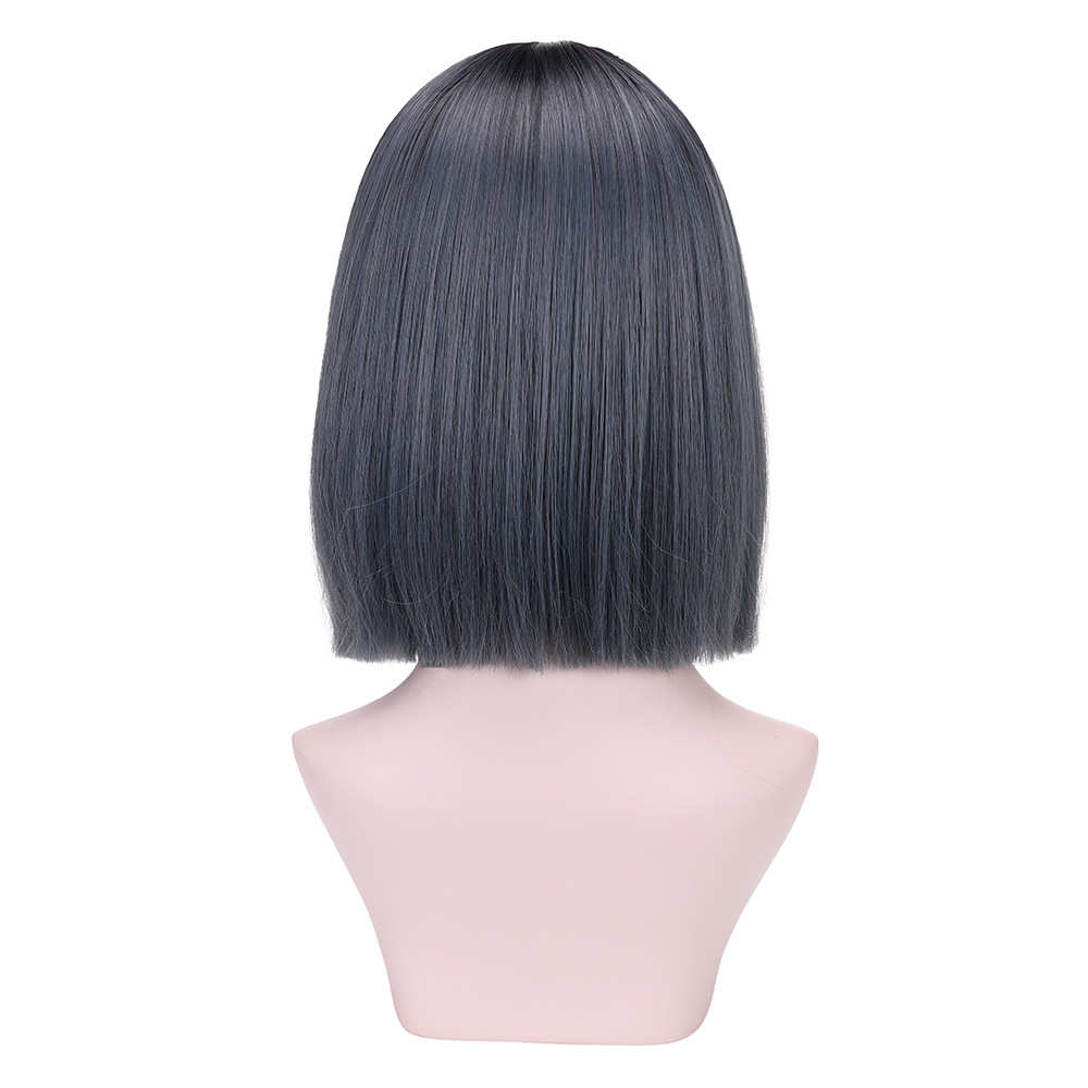 synthetic wig Princess cut female air bobo fashionable shoulder length bangs wig headband_voghion.com