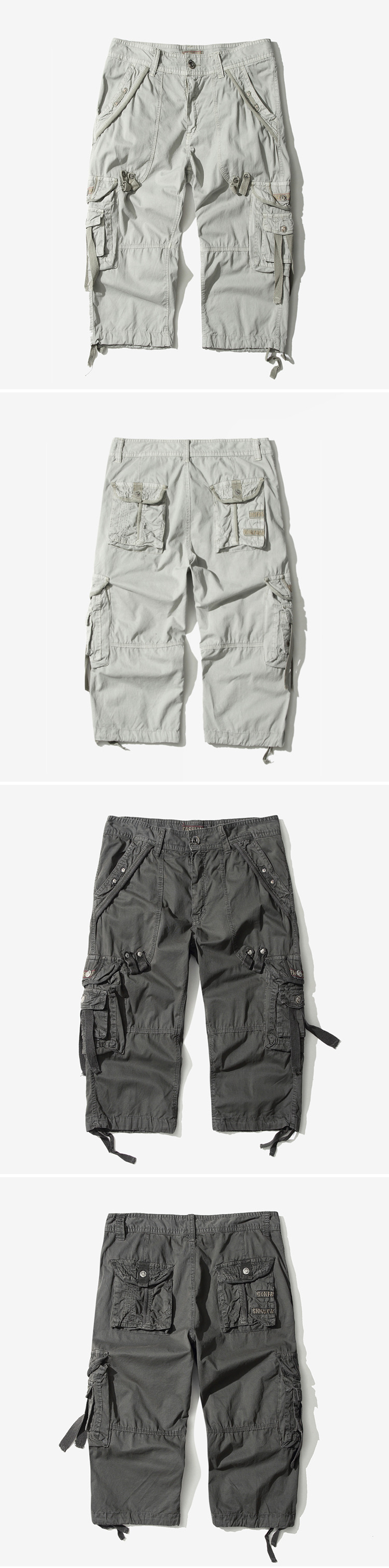 Mens Cotton Military Combat Camo Work Cargo Shorts Pants Trousers