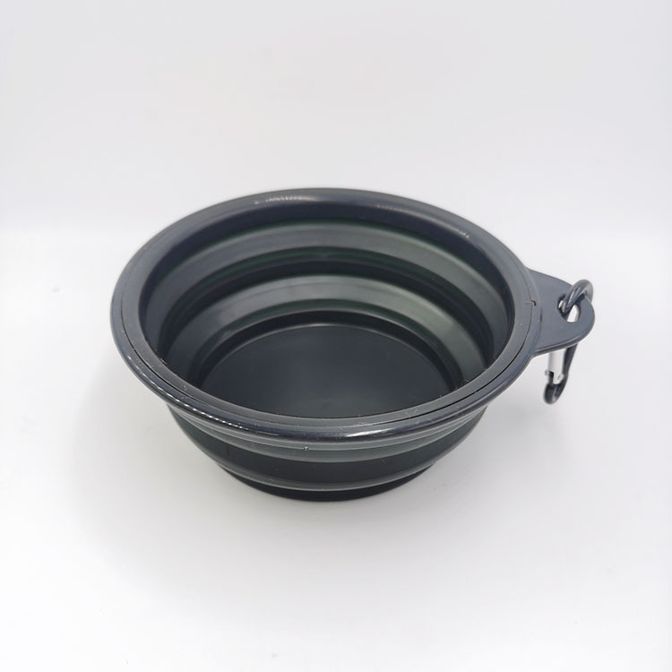 TPE pequeño tamaño plegable PET tazón de silicona perro gato agua fuera gancho portátil comida tazón mascota vajilla