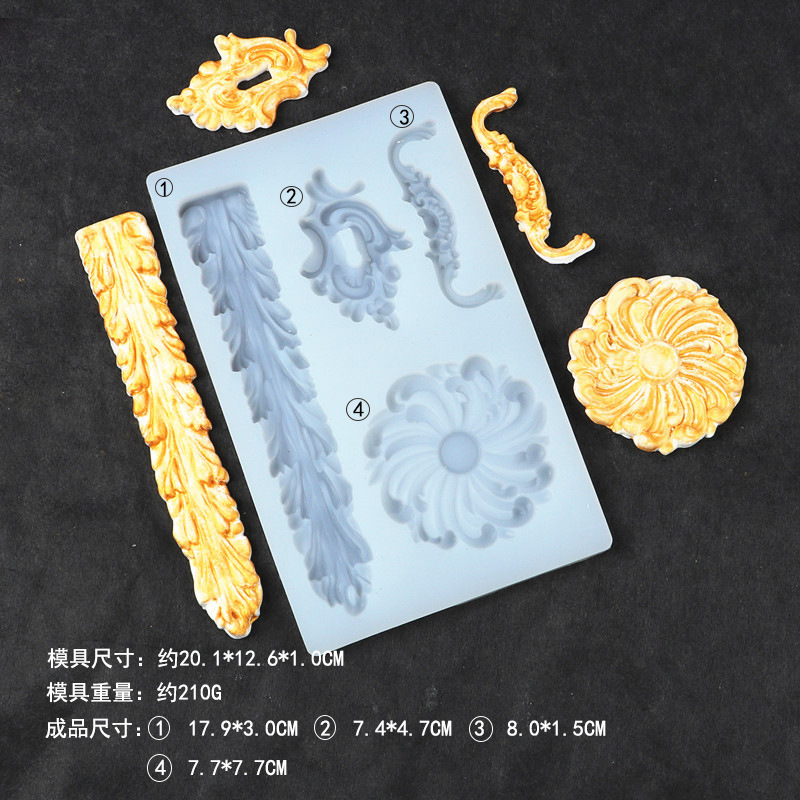 Molde de silicona fondant molde de pastel de alivio europeo decoración de la torta molde de chocolate molde de cocción ritmo seco