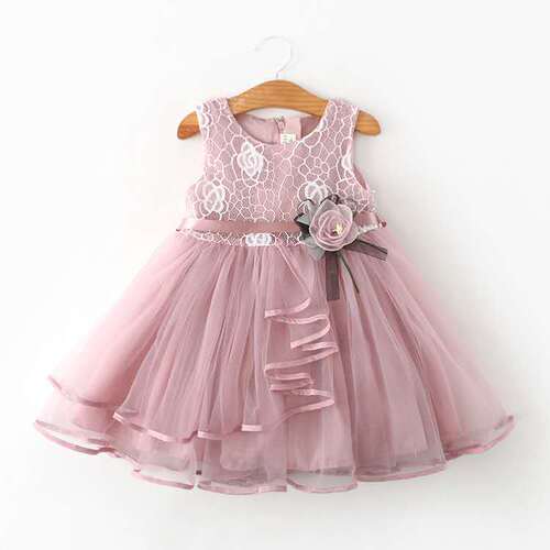 Children's clothing summer  Korean style children's skirts girls' dresses sleeveless splicing lace skirt