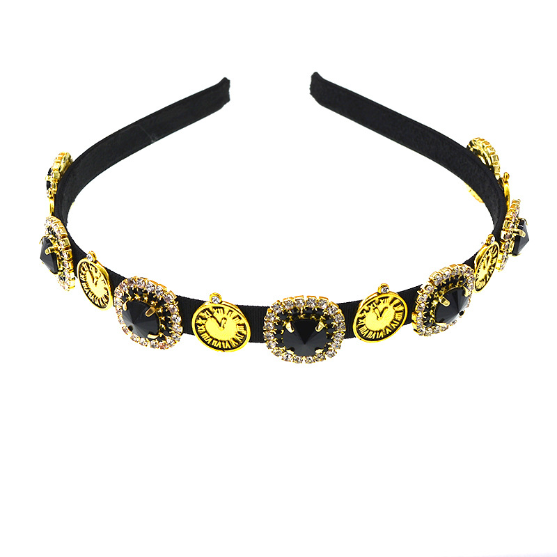 130g Weight Headwear Classification Housewarming, Wedding, Birthday Occasion Alloy Material Cartoon Character, Plaid Pattern Women'S Gender Plating Design Retro Style White, Black Color Simple Baroque Wild Fashion Cheap Headband Wholesale 7