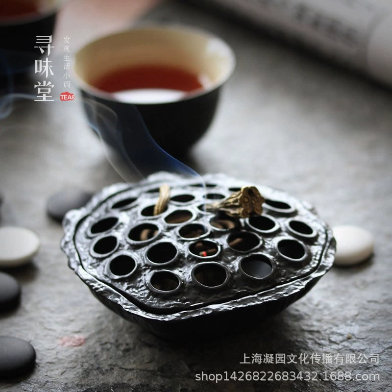 Антикварная сандаловая плита лотоса дзен агаровое дерево Курильница держатель для благовоний курильница чайная церемония спальня металлическая курильница украшение