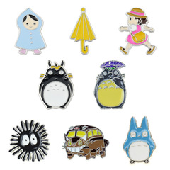 Japanese-style creative film and television peripherals cartoon cat bus charcoal brooch clothing accessories alloy anime little girl brooch