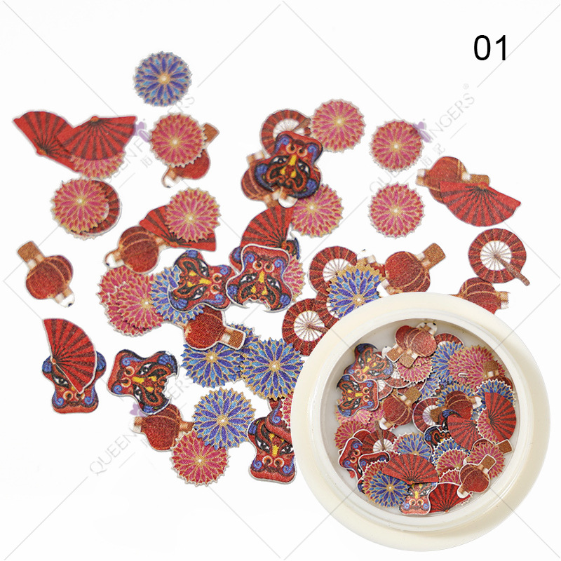 Princesa accesorios de uñas ins estilo color mezclado Año Nuevo Día de San Valentín flor Rosa parche de uñas pieza de pulpa de madera