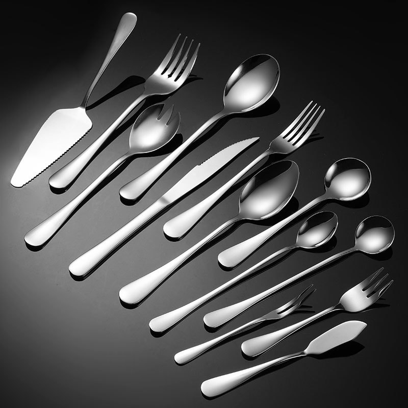 Custom 410 Stainless Steel Western Food Knife and Fork Spoon 1010 Series Titanium Plated Gift Tableware Set Cross-border Hot Sale