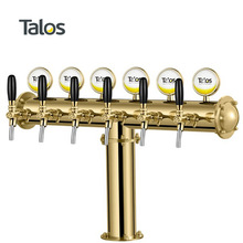 Talos塔羅斯酒塔酒柱 啤酒柱T型六孔PVD金色酒柱（帶LED）