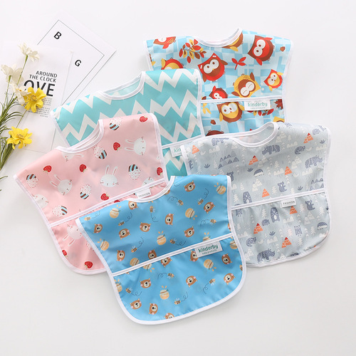 Factory Wholesale 2020 New Waterproof Apron Bib Handkerchief Children's Cover-up Shirt Washable Bib