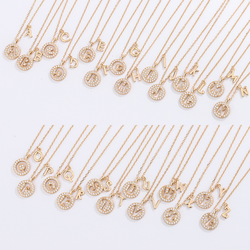 Trend S925 sterling silver necklace female Korean version of the hundred couple girlfriends 26 lucky English letters pendant clavicle chain