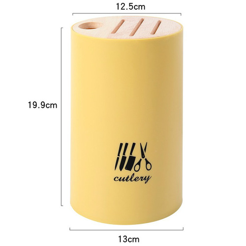 Kitchen bamboo wood cover knife holder multi-functional removable draining kitchen knife holder household simple knife storage rack storage rack