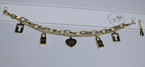 韩版夏季新款镀18k玫瑰金镂空锁头手链网红同款饰品厂家批发