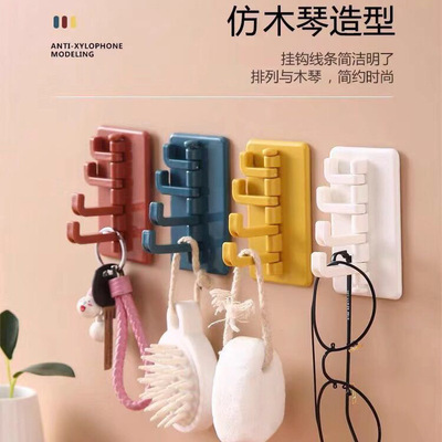 廠家直銷新款創意風琴無痕挂鈎廚房門後免釘挂衣鈎浴室牆壁粘鈎