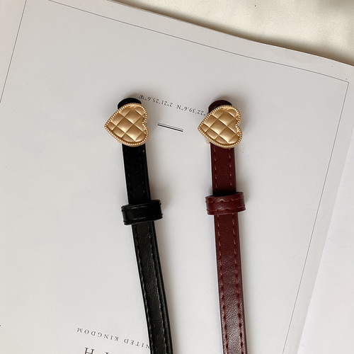 Women's Slim Belt, Versatile Simple Waist-Clinching Outerwear Belt with Heart-Knot Design, Korean Style Coat Waist Belt
