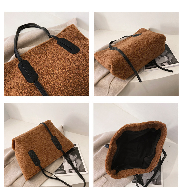 Fashion Large-capacity  Korean  Simple Plush Bag display picture 2