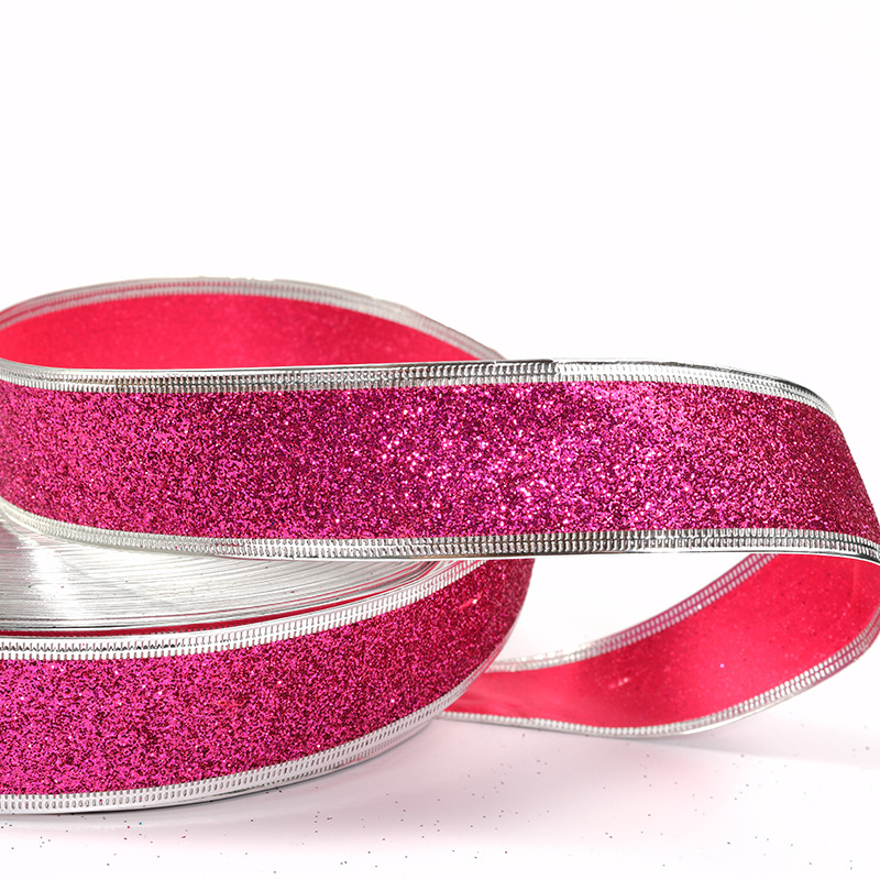 苗苗织带 圣诞节撒粉带 彩色葱粉织带蛋糕彩葱带 节日礼品包装辅料批发详情11