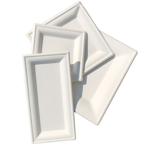 One-time use paper plate for barbecue, cold dishes, and hot dishes, three-grid divided serving plate, student cafeteria fast food, pulp plate, paper dish.