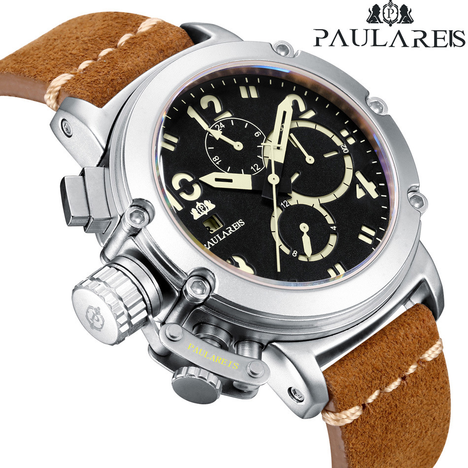 Automatic Mechanical Men's Watch With Luminous Rose Gold Case_voghion.com