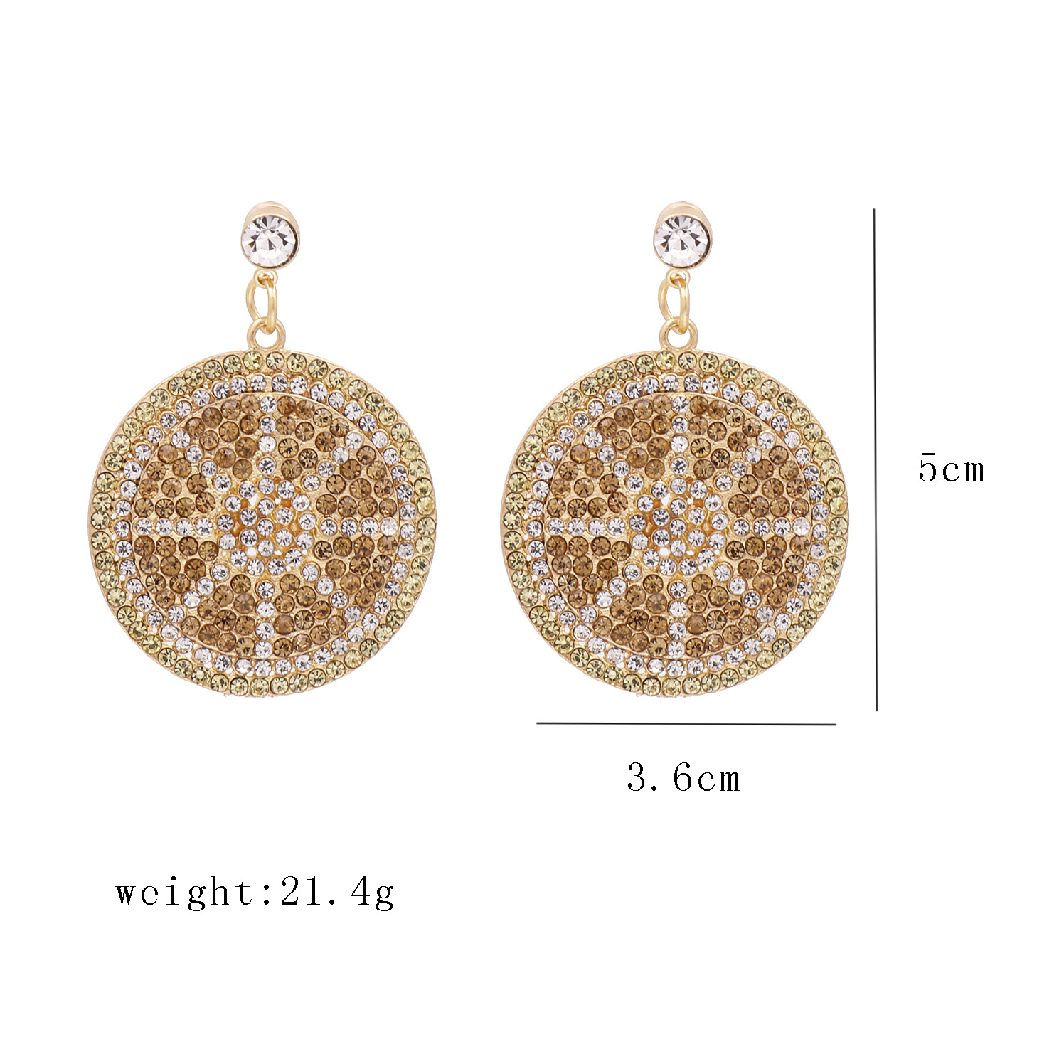 New Products Fashion Big Earrings Simple Geometric Diamond Pendant Earrings Wholesale Nihaojewelry display picture 1