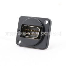 DB9芯 黑色 直通 面板安装插座 Square panel connector