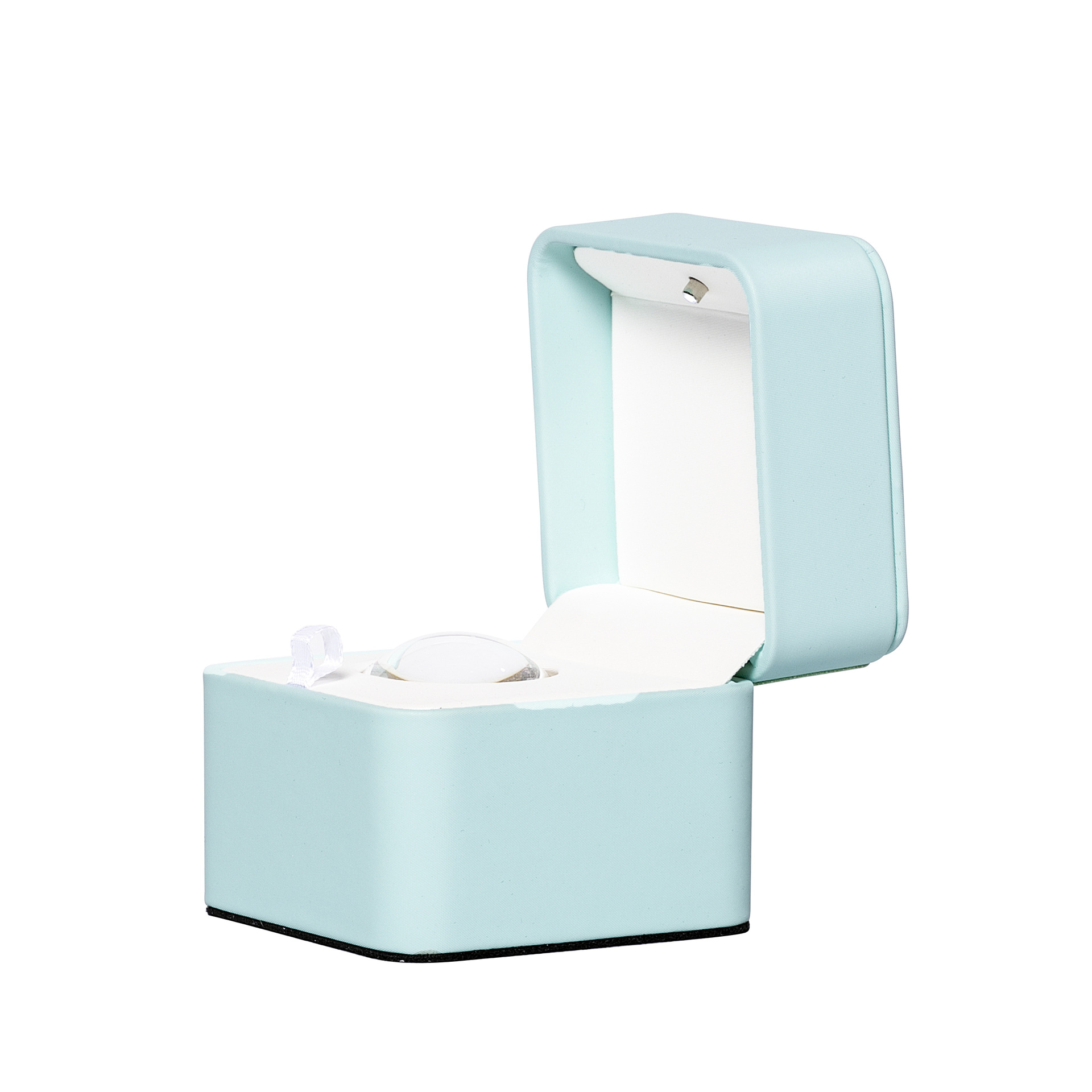 现货厂家直供放大镜多种颜色塑胶加绒珠宝展示盒