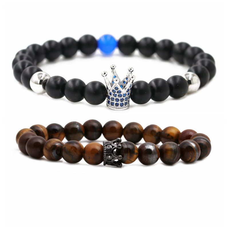 Импортные украшения Tiger Eye Crimson Candy Crimdon Crown Crown Couple Platform Bad Set DIY браслет