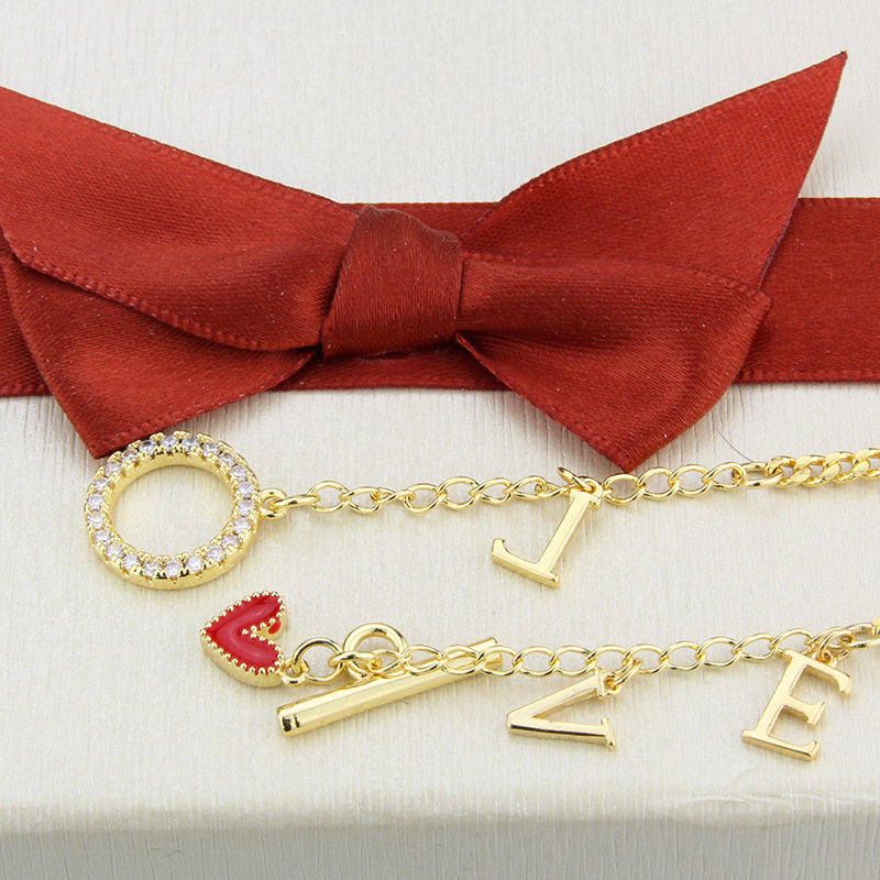 gold-plated LOVE pendant necklace