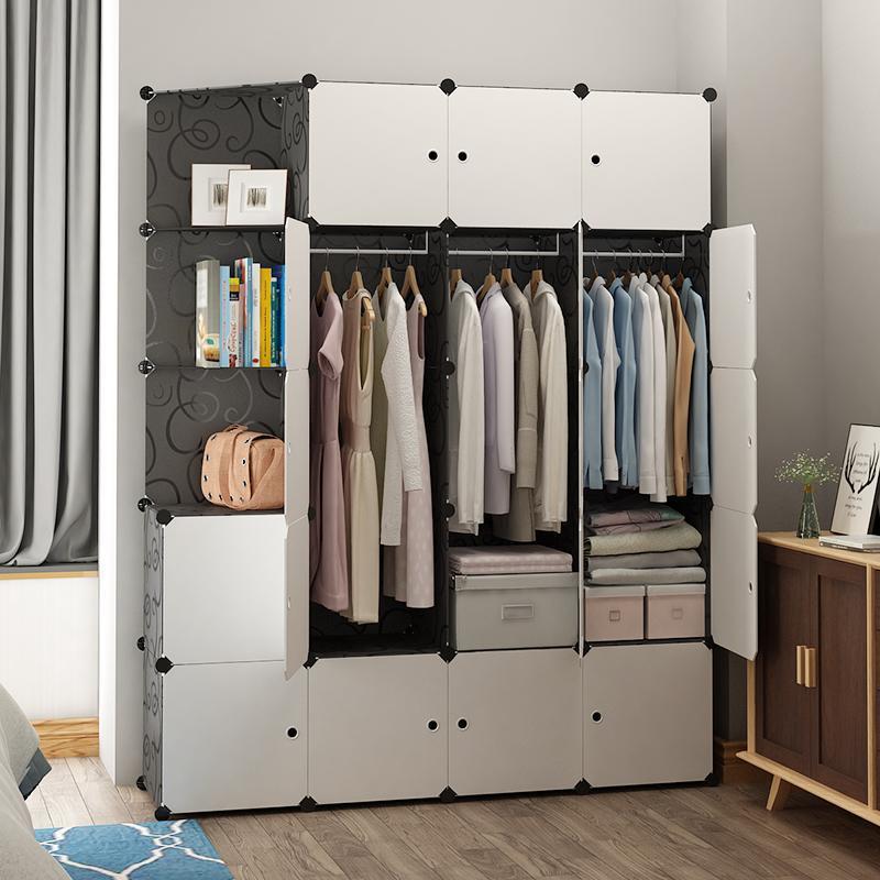 wardrobe simple and easy Cloth wardrobe Plastic Assemble Storage Rental Removable Closets Simplicity Economic type cabinet