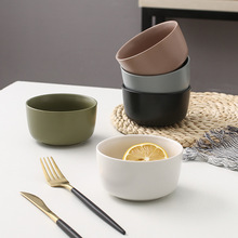 北欧风格ins家用米饭碗饭店吃饭碗汤碗甜品碗单个碗简约陶瓷碗