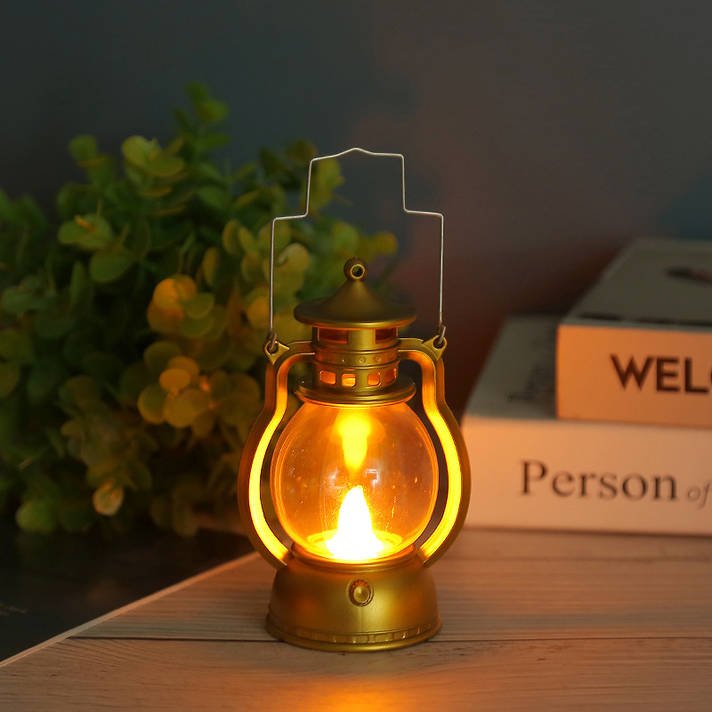 Electronic retro portable lantern cross-...