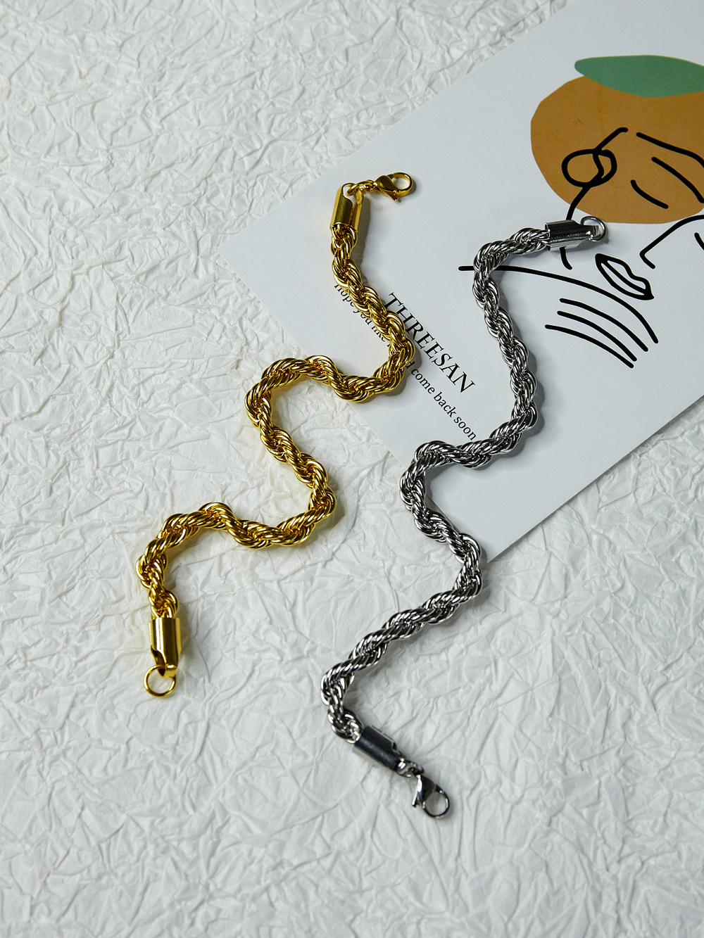 22g Weight PVD Coated Gold Plating Process Simple Style Solid Color 304 Stainless Steel Plating 18K Gold Plated PVD Coated Men's Bracelets Men's Chain Bracelets