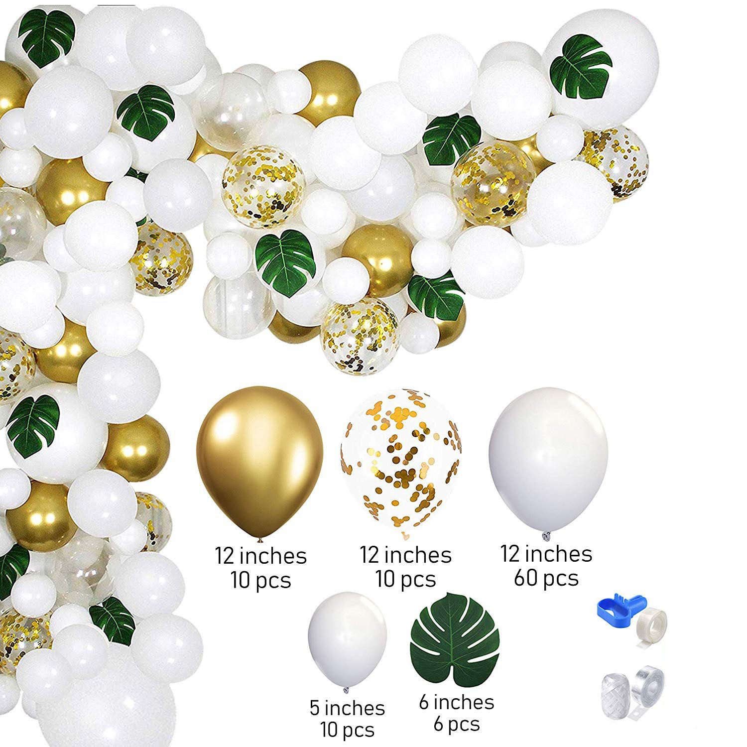 White Gold Party Themed Balloon Garland...