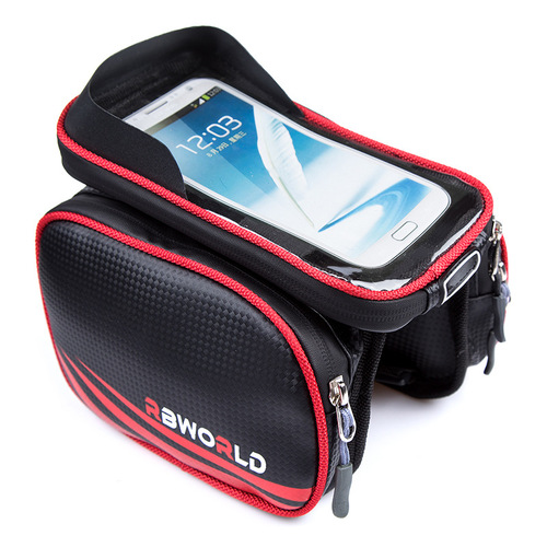 6.8-inch large-capacity bicycle bag, front beam bag, mountain bike bag, mobile phone bag, upper tube bag, waterproof riding equipment