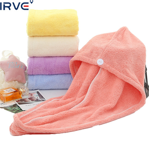 Double-layer dry hair cap for women, water-absorbent, quick-drying, thickened coral velvet internet celebrity live broadcast towel, shampooing and baptizing towel