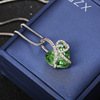 Accessory heart shaped, marine pendant, crystal heart-shaped, necklace, European style, wholesale