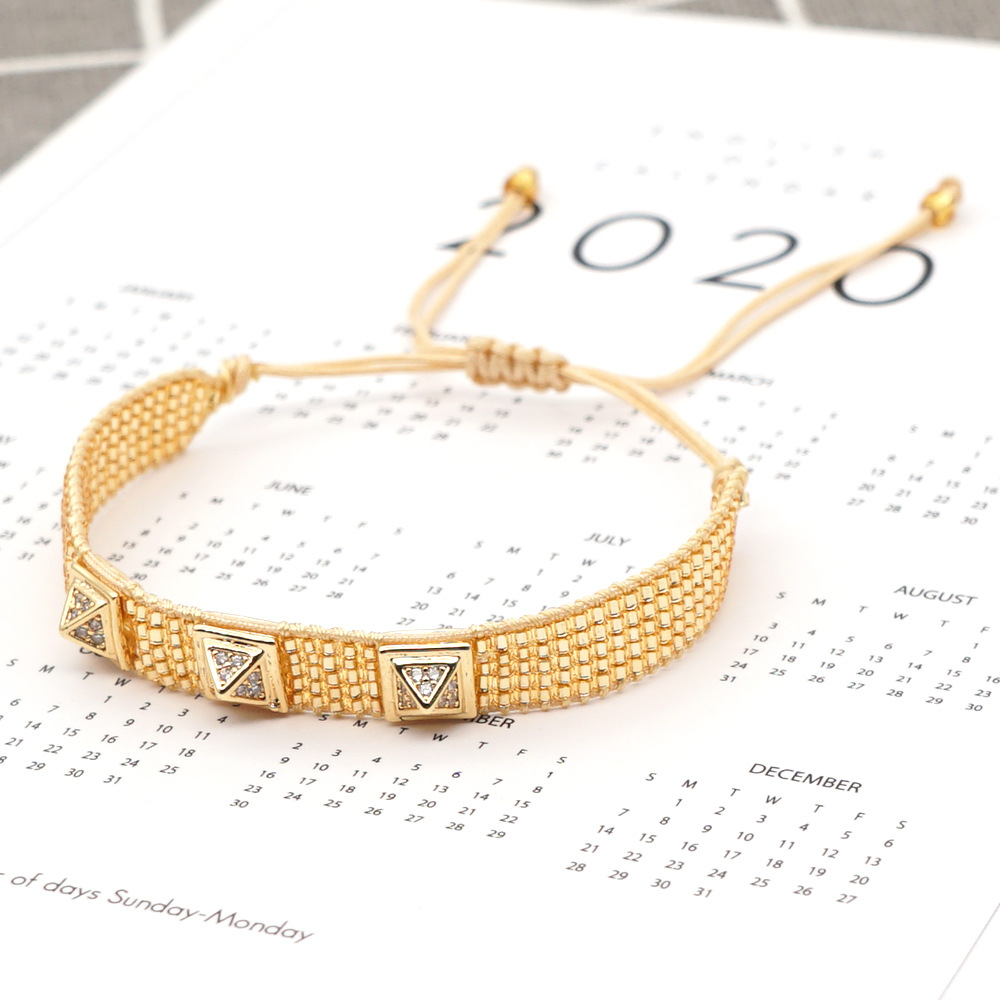Fashion Miyuki bead woven handmade rivet diamond braceletpicture6