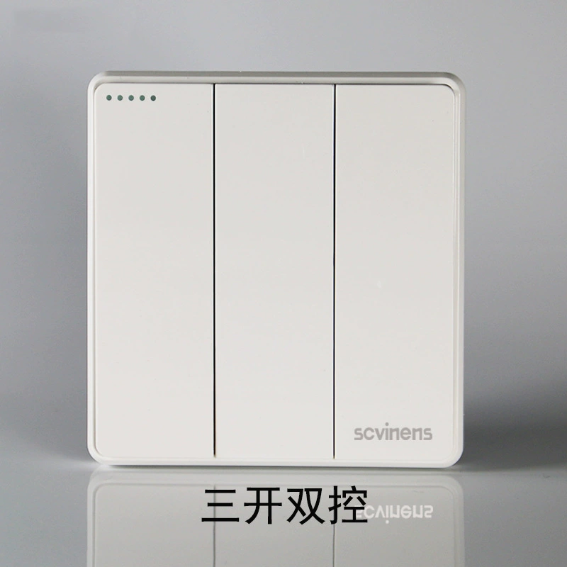 Household concealed one-open dual control five-hole socket panel wholesale 86 type single-open dual-connector wall switch