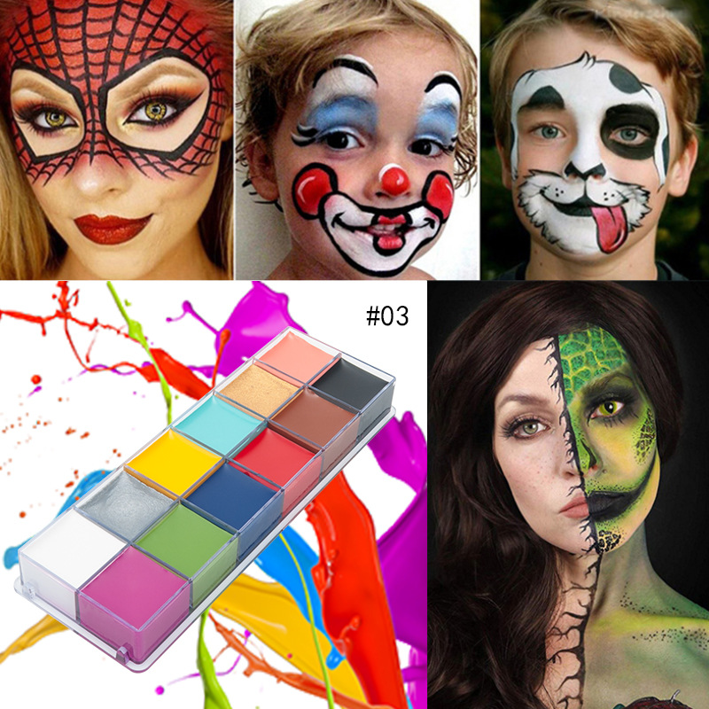 Halloween aceite color cuerpo pintura corporal cara pintura crema drama maquillaje niños bola cos rendimiento