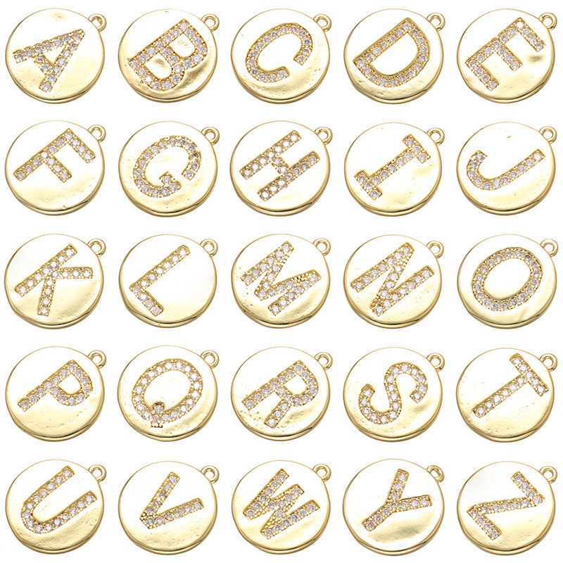 DIY Jewelry Accessories Classification 1 Piece Quantity 1 Piece Copper Zircon Letter