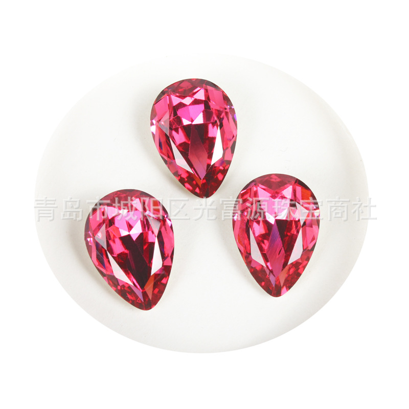 Red glass accessory drop-shaped handmade