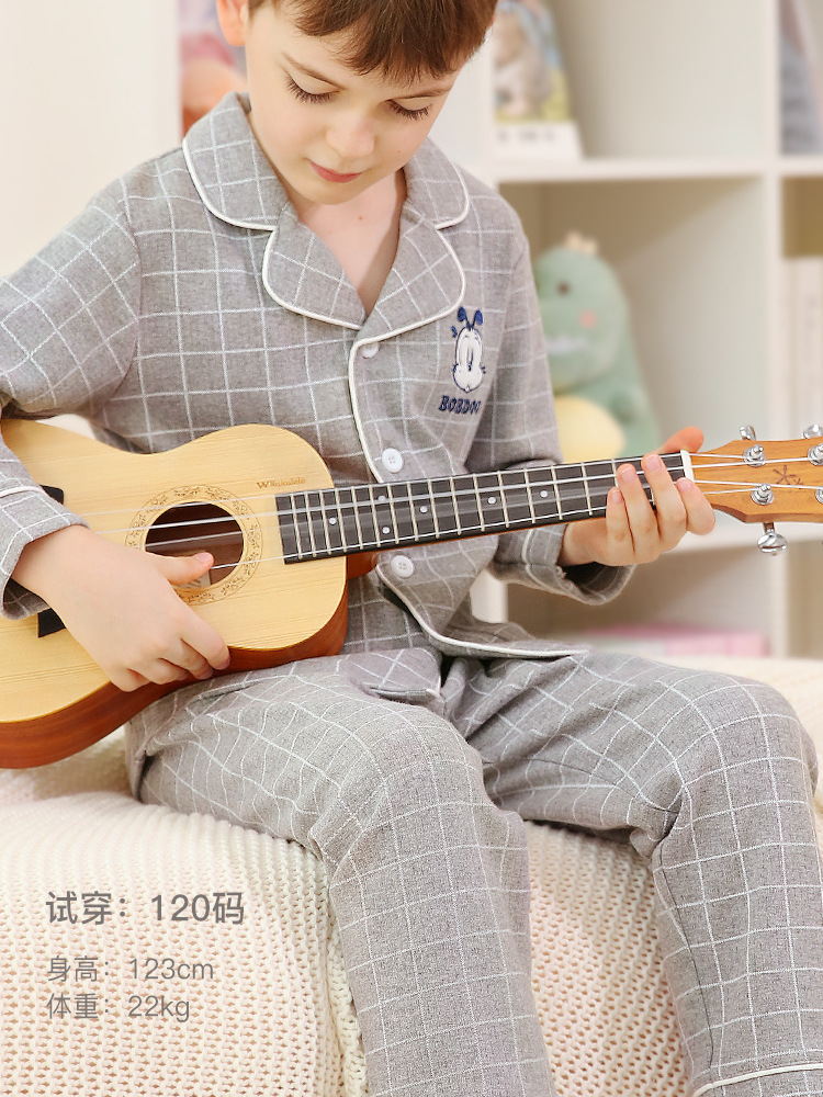 어린이 잠옷 봄 가을 겨울 소년 홈 옷 소년  를위한 두꺼운 면화 세트
