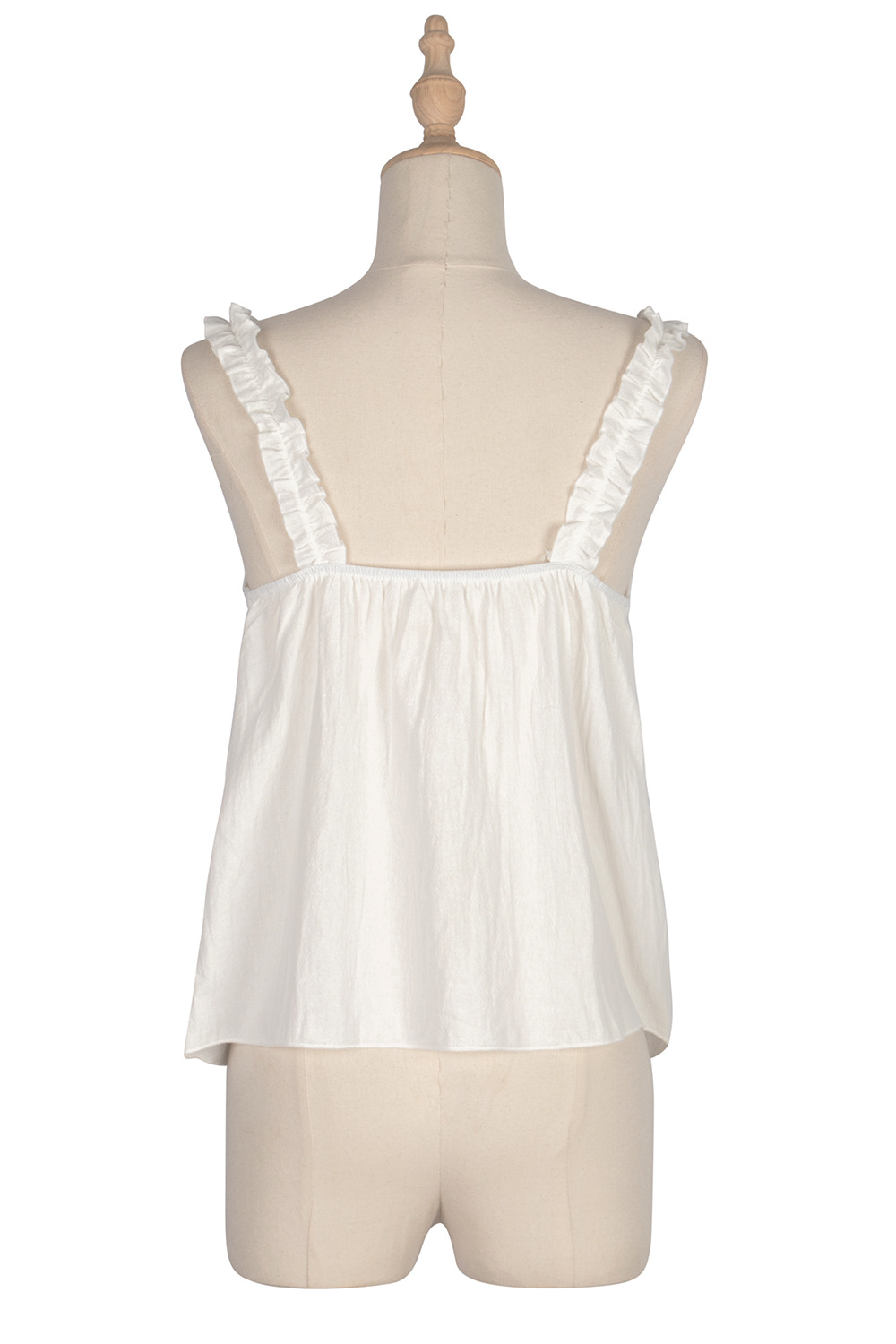 Explosion New  Solid Color Ruffled Suspenders Small Vest Top Wholesale Nihaojewelry display picture 4