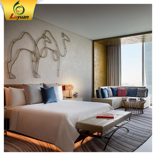Factory Direct Supply hotel suite furniture production solid wood bed hotel apartment can support to undertake furniture orders