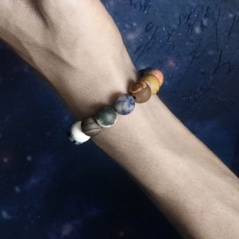 2PCS  New product: Eight planets in the solar system universe, Milky Way, starry sky bracelet, female Instagram,_voghion.com