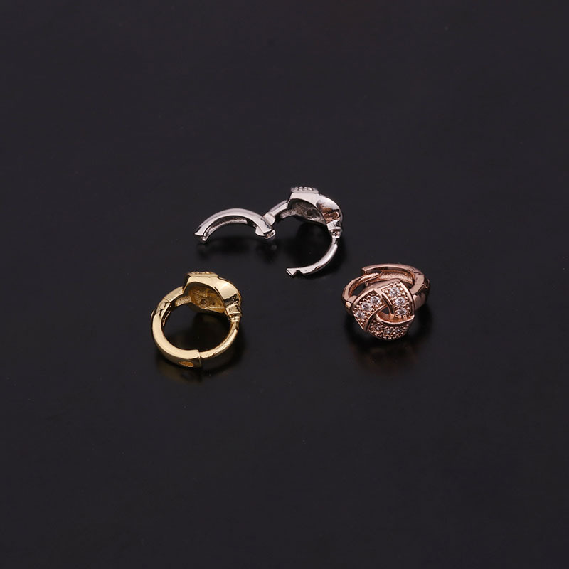 Lady Geometric Inlaid Zircon Copper Earrings display picture 10