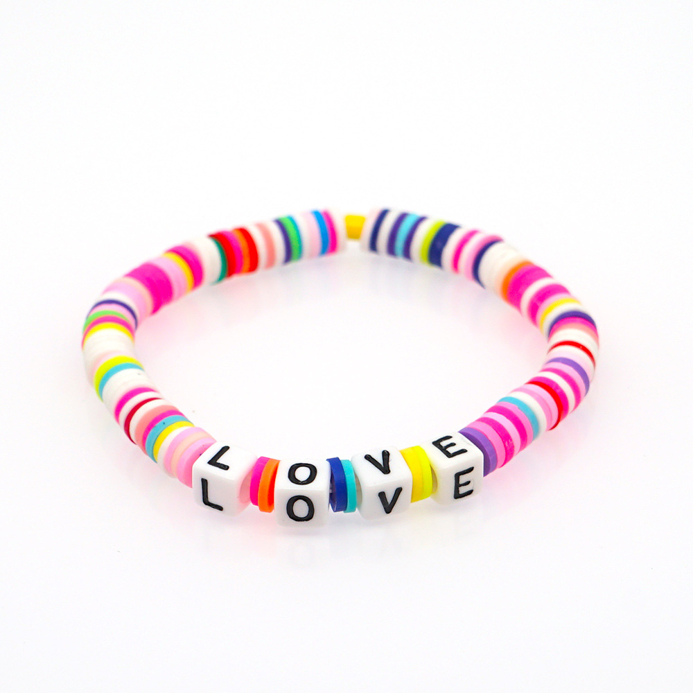 Fashion Trendy  Vacation Beach Style Color Soft Ceramic Letters Bracelet Female Jewelry Nihaojewelry Wholesale display picture 1