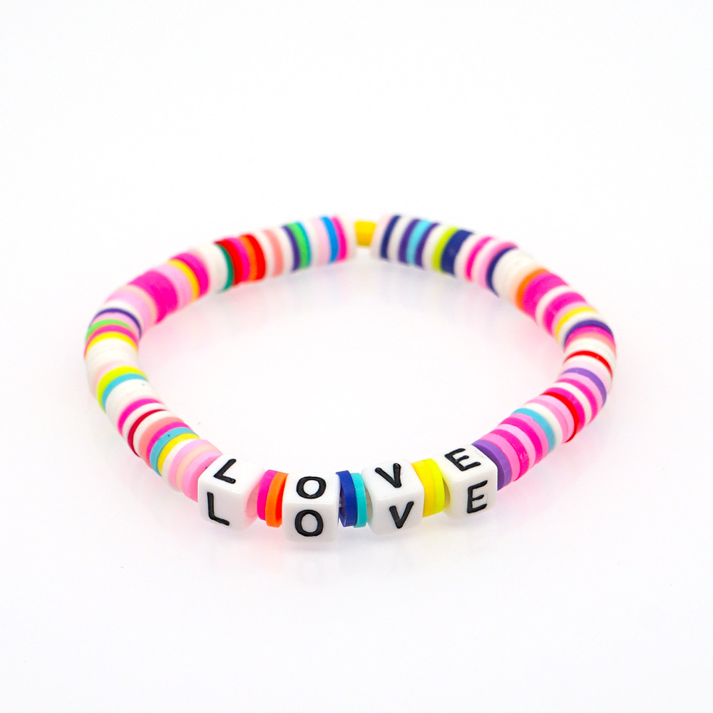 Mode Tendance Vacances Plage Style Couleur Doux Lettres En Céramique Bracelet Bijoux Féminins Nihaojewelry Gros display picture 1