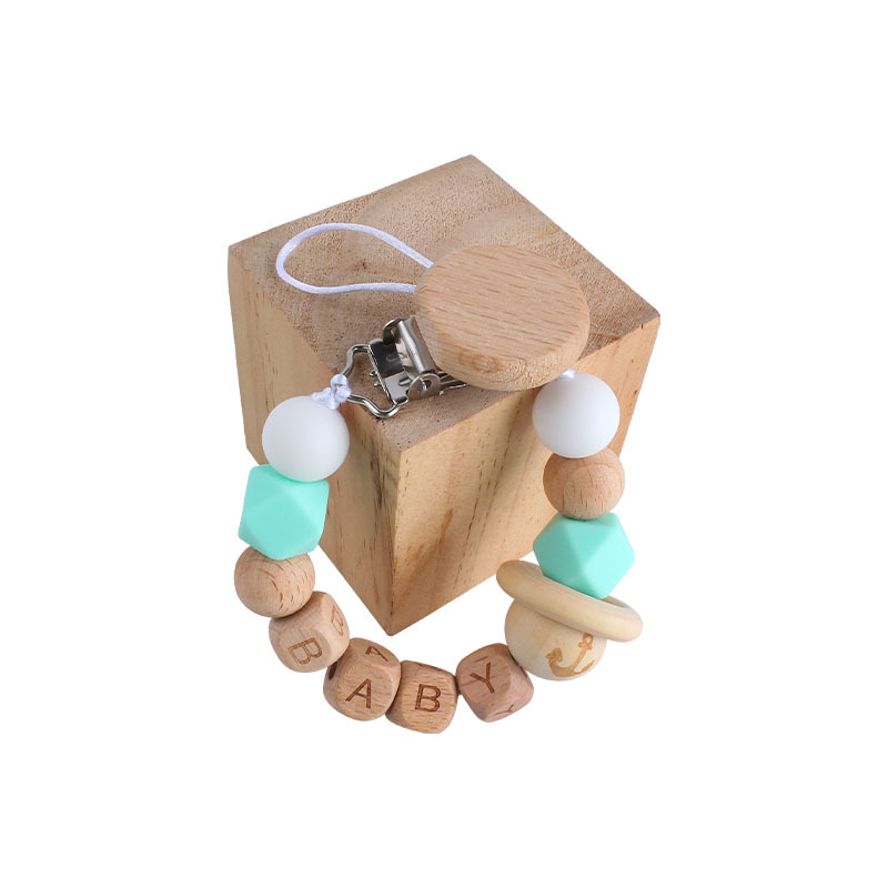 Bebé haya animal chupete clip juguete mordedor estrella de cinco puntas cuentas de silicona chupete cadena AliExpress Amazon Venta caliente