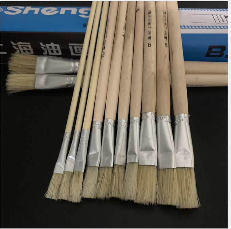 Factory direct log White Pole Art pig hair acrylic brush barbecue brush industrial paint pen size