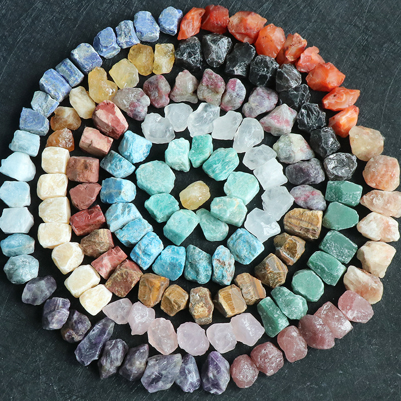 Crystal Agate Jade Raw Ore Hand Knocking Raw Stone Seven Chakra Energy Teaching Materials Wholesale display picture 1