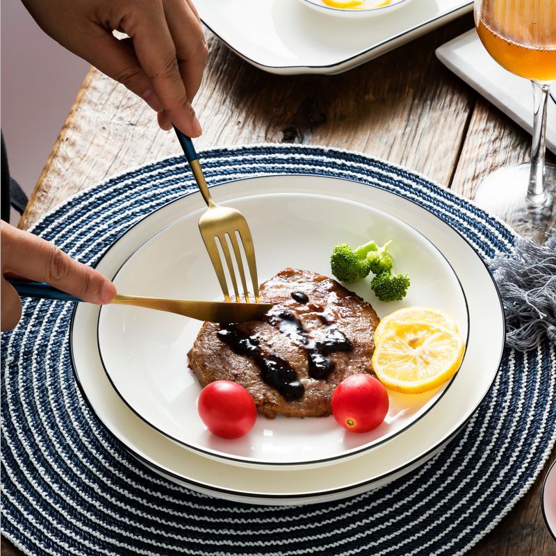 Set of tableware Jingdezhen ceramic Japanese-style dining set, Instagram-style bowl and chopsticks plate, home use, Nordic Japanese minimalist gift